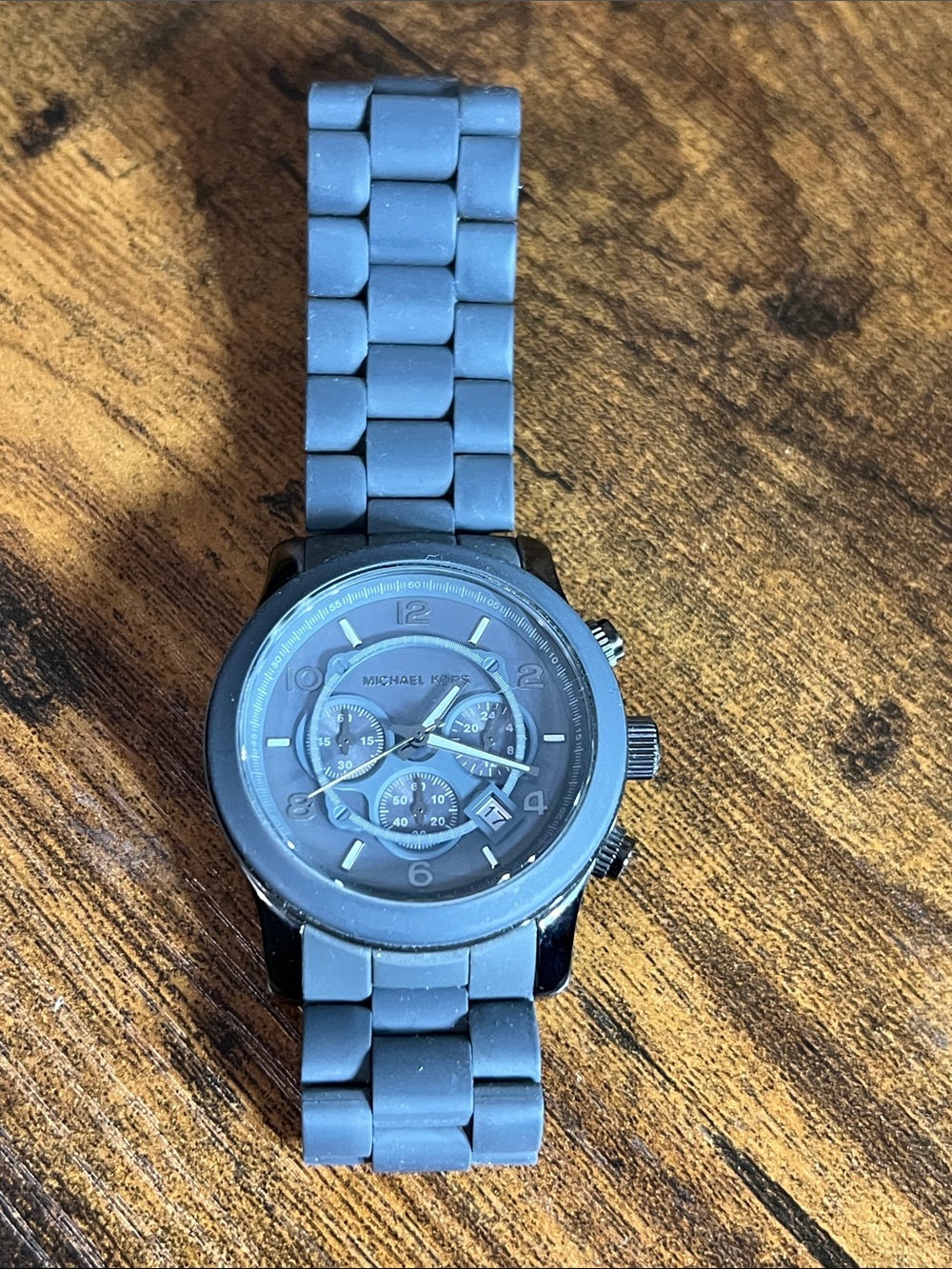 Michael Kors Gray Silicone Chronograph Watch with Subdials